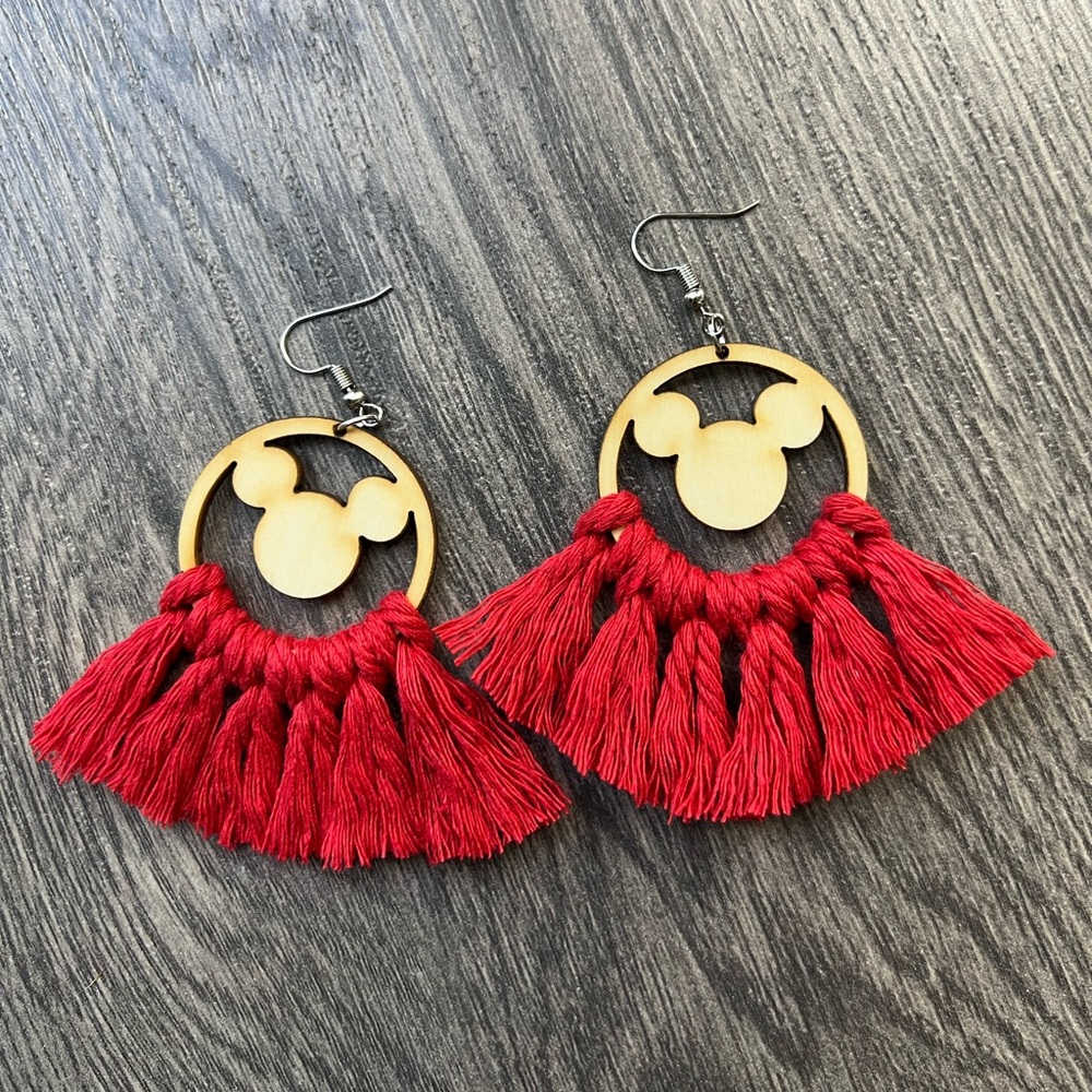 Mickey Mouse Earrings • Macrame Earrings • Disney Lovers
